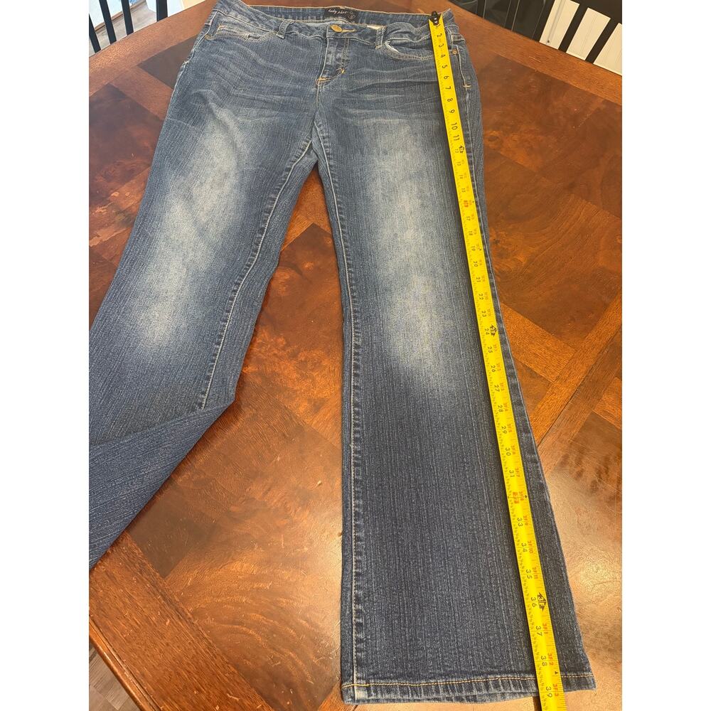 Iconic Baby Phat Y2K Flare Jeans Size 13 Dark Wash Vintage 30” Inseam - Picture 8 of 8